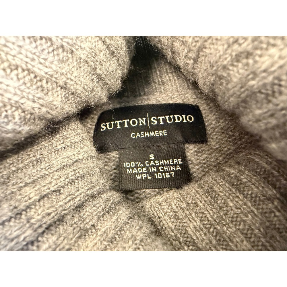 Sutton‎ Studio Cashmere Turtleneck Sweater Gray Raglan Sleeve Womens Small - Picture 3 of 4